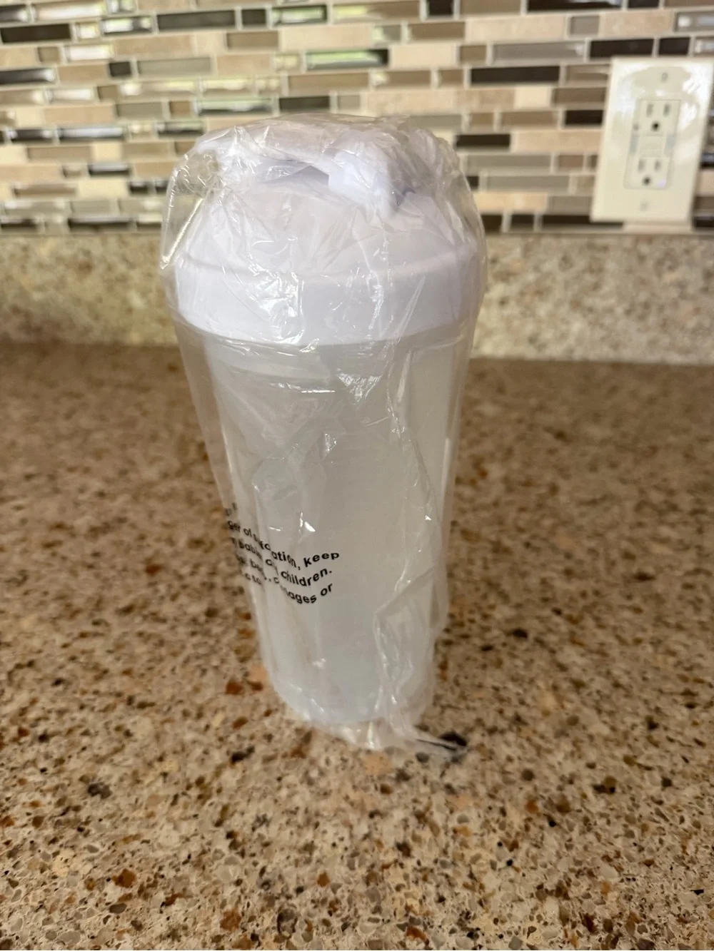 White Plastic Travel Shaker Bottle